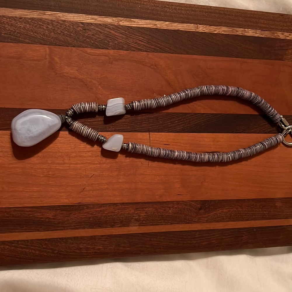 Unique jewelry, purple stone and silver